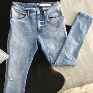 Acid Washed Distressed Denim